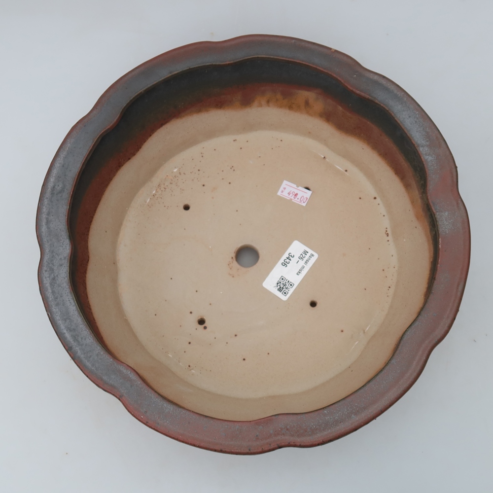 Ceramic bonsai bowl 26,5 x 26,5 x 8,5 cm, pink