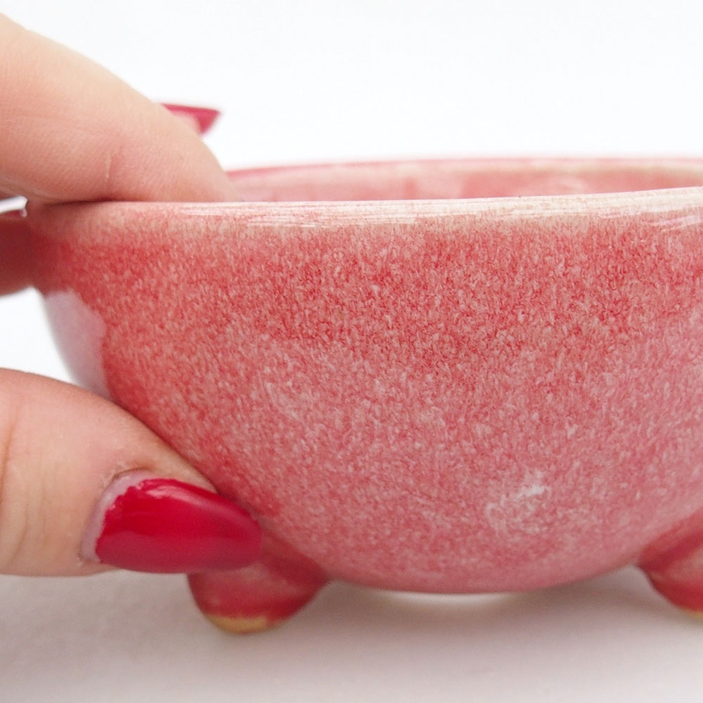 Ceramic bonsai bowl 9,5 x 9,5 x 5 cm, pink
