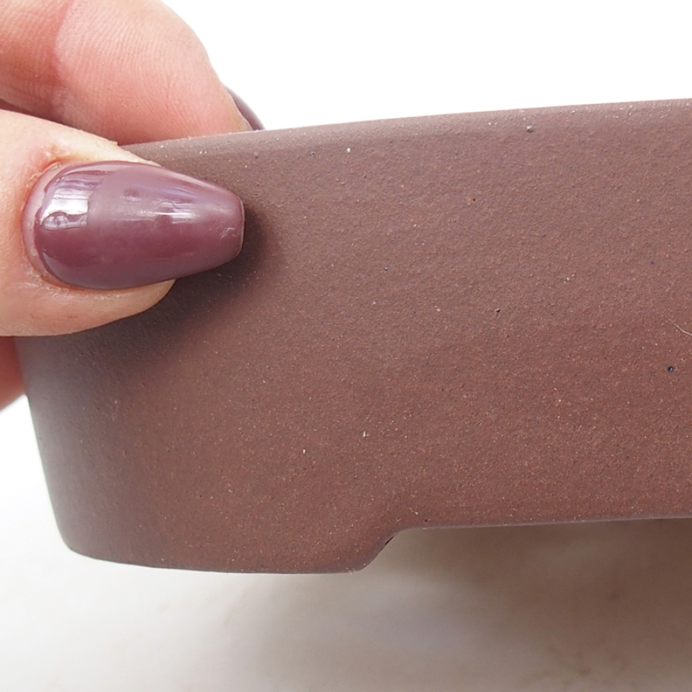 Ceramic bonsai bowl 15,5 x 11,5 x 4 cm, color brown