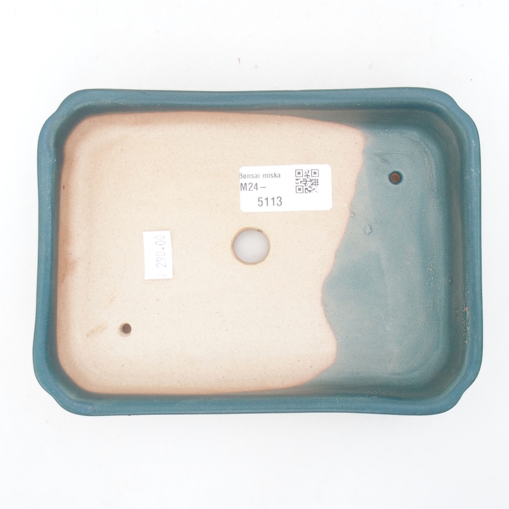 Ceramic bonsai bowl 18 x 13 x 3 cm, color blue