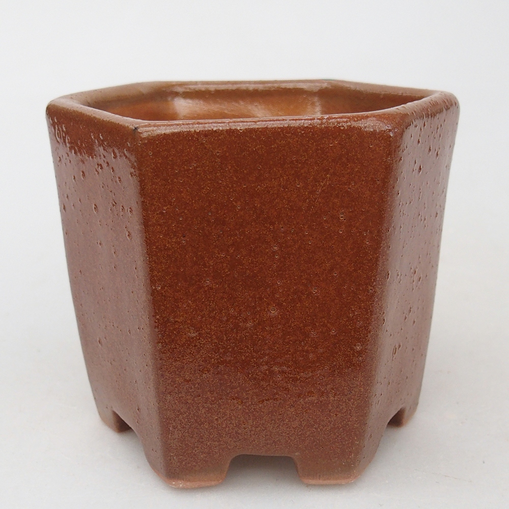 Ceramic bonsai bowl 9,5 x 8,5 x 8 cm, brown