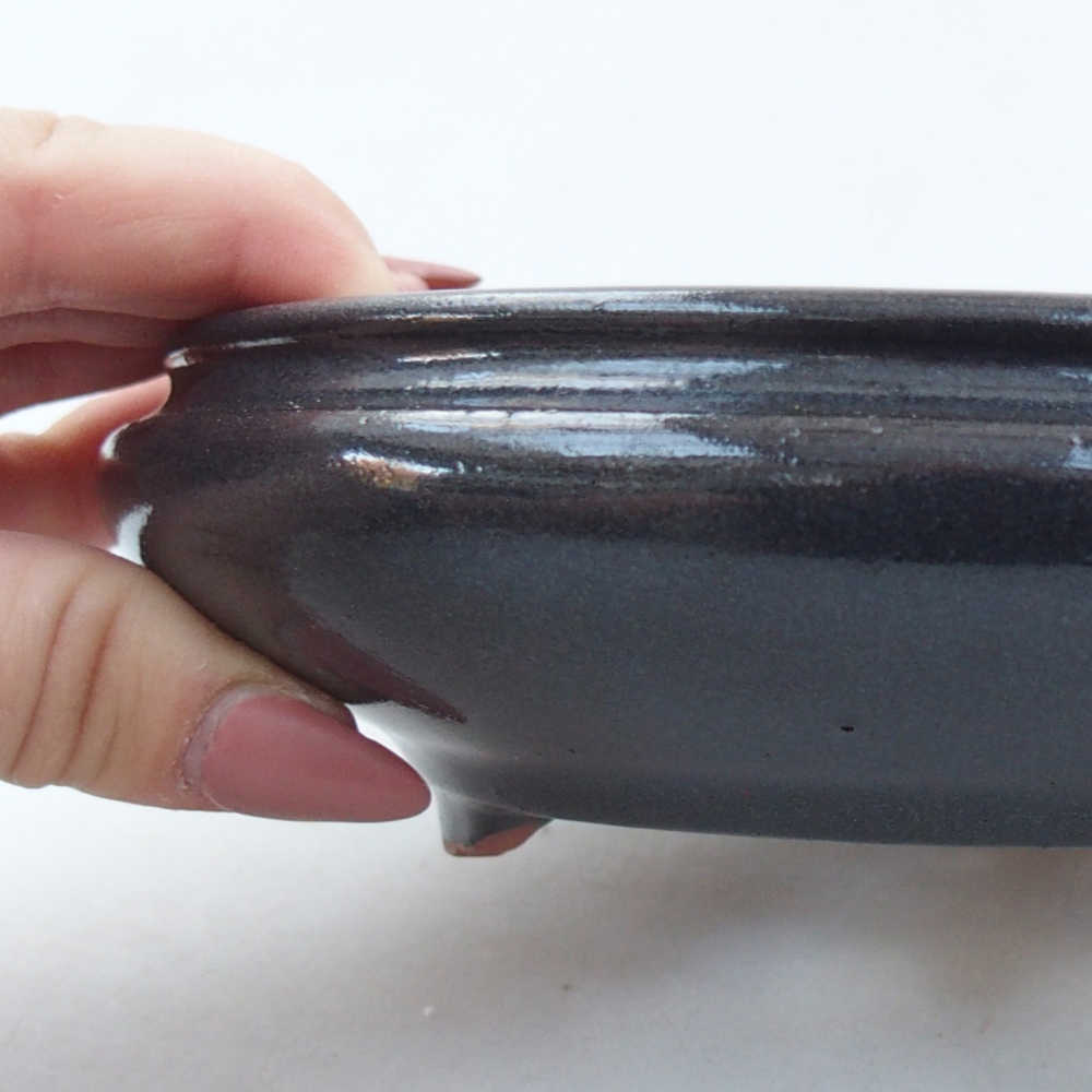 Ceramic bonsai bowl 15 x 15 x 5 cm, black