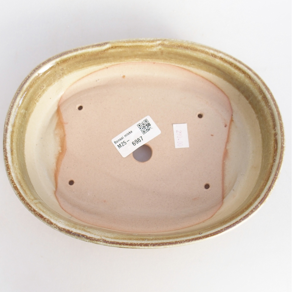 Ceramic bonsai bowl 22 x 17 x 5 cm, green