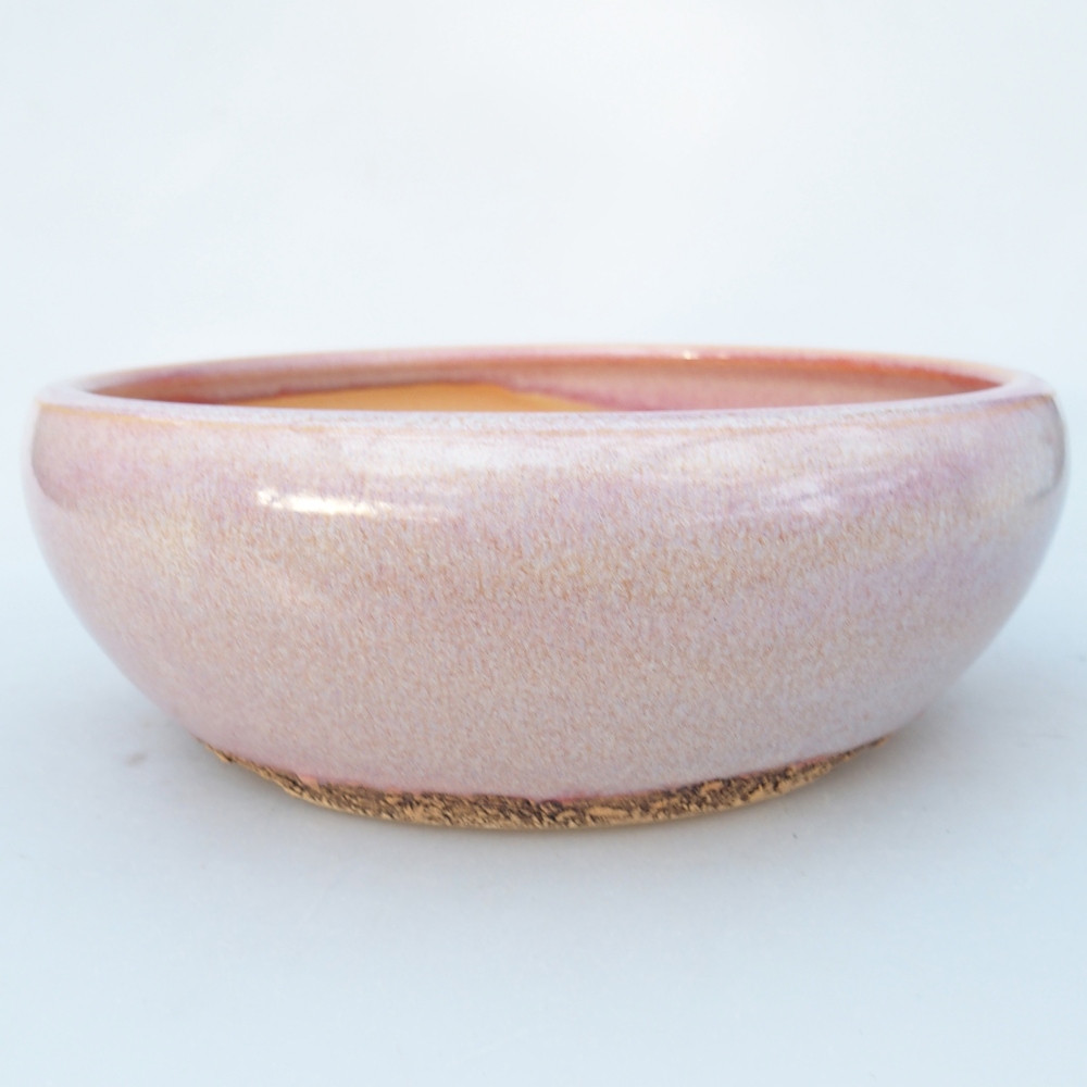 Ceramic bonsai bowl 18,5 x 18,5 x 6,5 cm, pink
