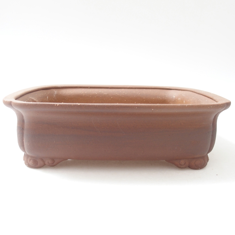 Ceramic bonsai bowl 19,5 x 17 x 5,5 cm, brown