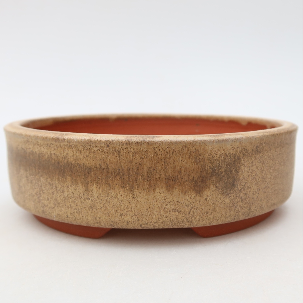 Ceramic bonsai bowl 15 x 15 x 4,5 cm, brown
