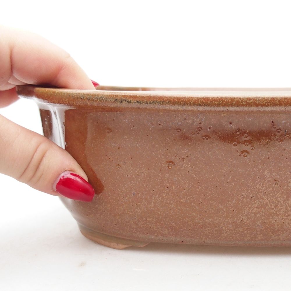 Ceramic bonsai bowl 25 x 21 x 7,5 cm, brown