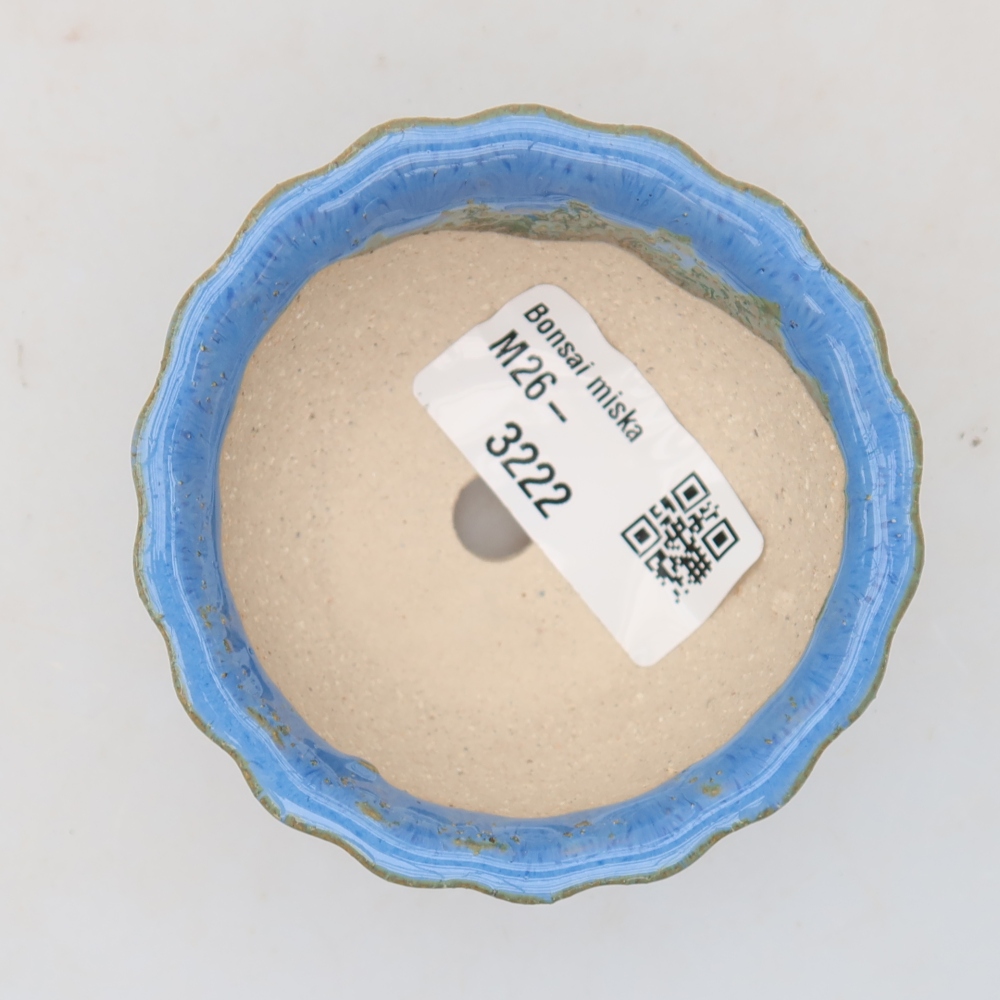 Ceramic bonsai pot, 7 x 7 x 4 cm, blue