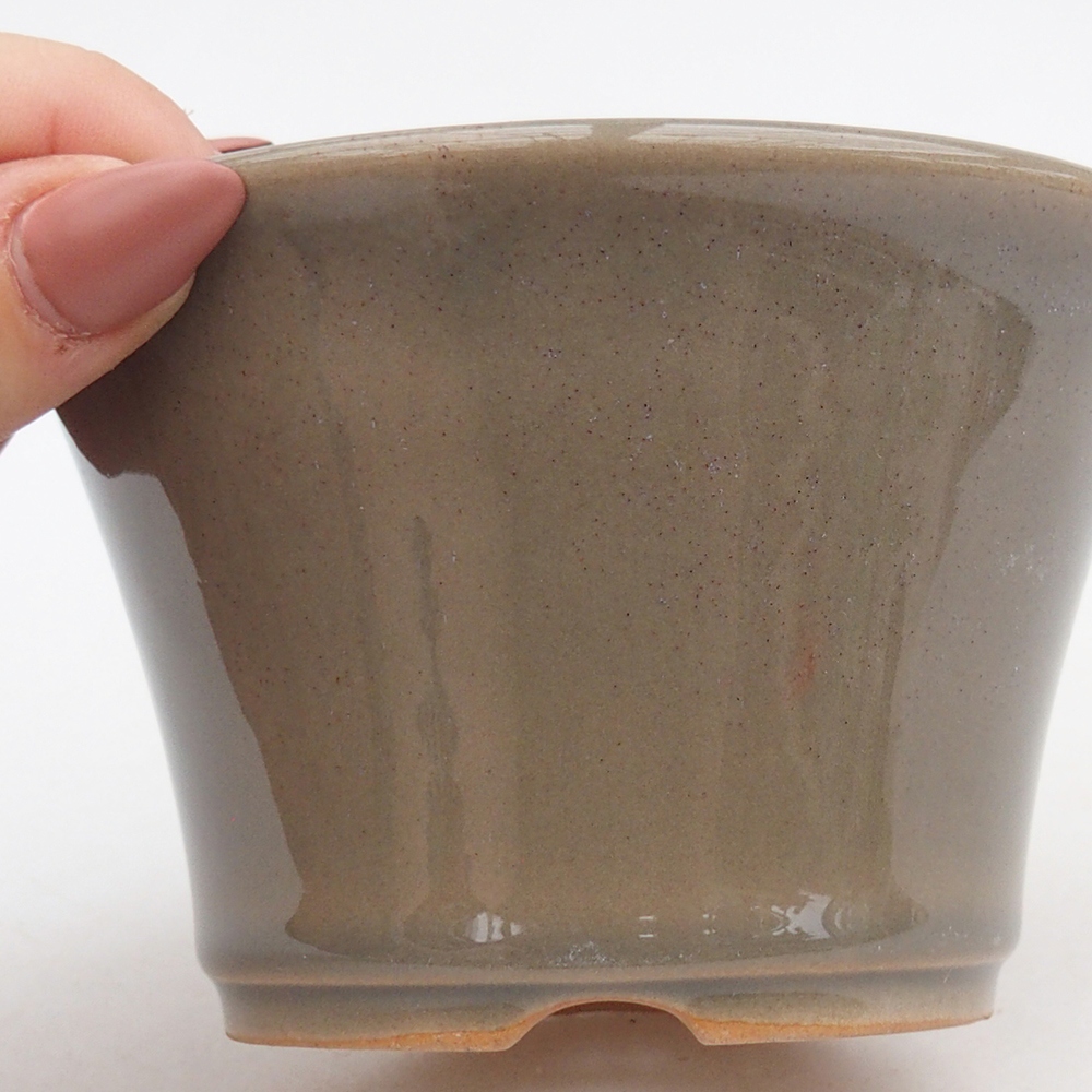 Ceramic bonsai bowl 11 x 11 x 7 cm, grey
