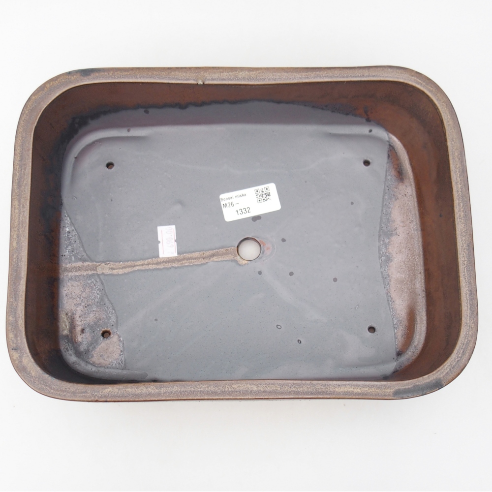 Ceramic bonsai bowl 27,5 x 20,5 x 7,5 cm, brown