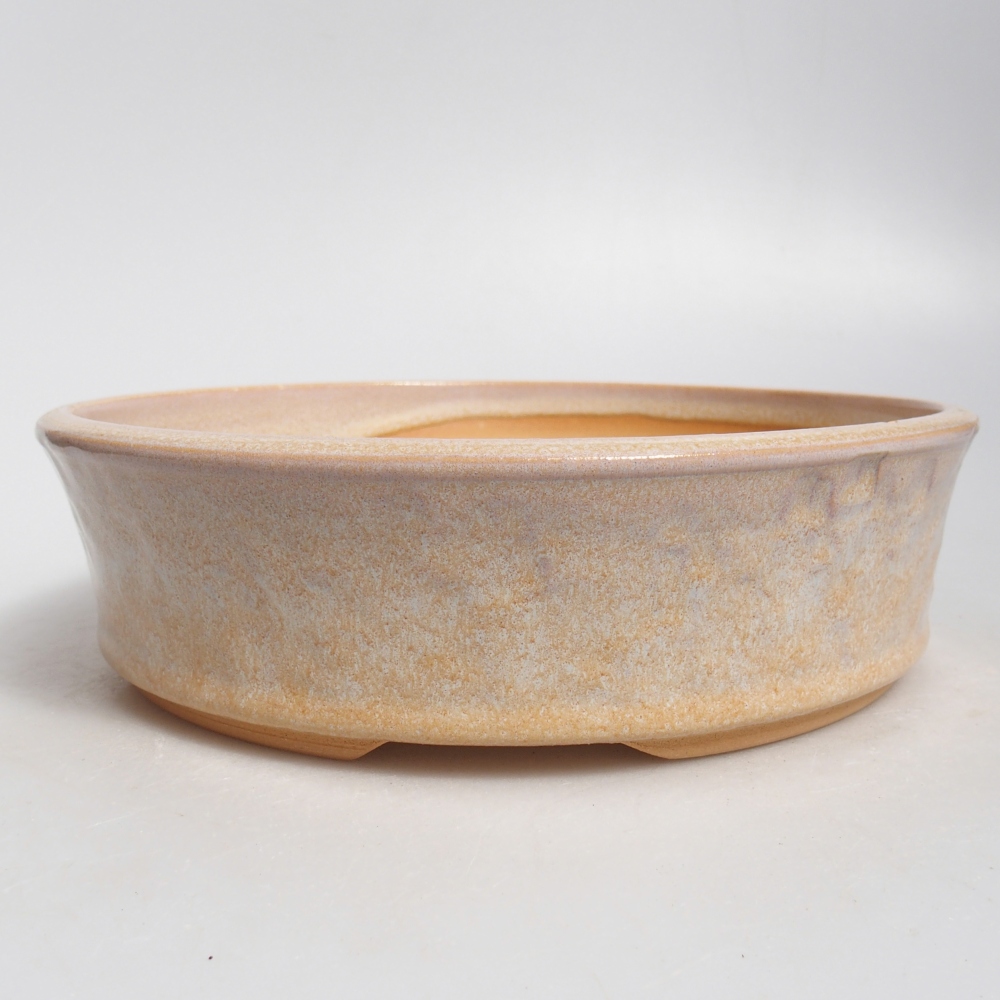 Ceramic bonsai bowl 21 x 21 x 6 cm, colour beige