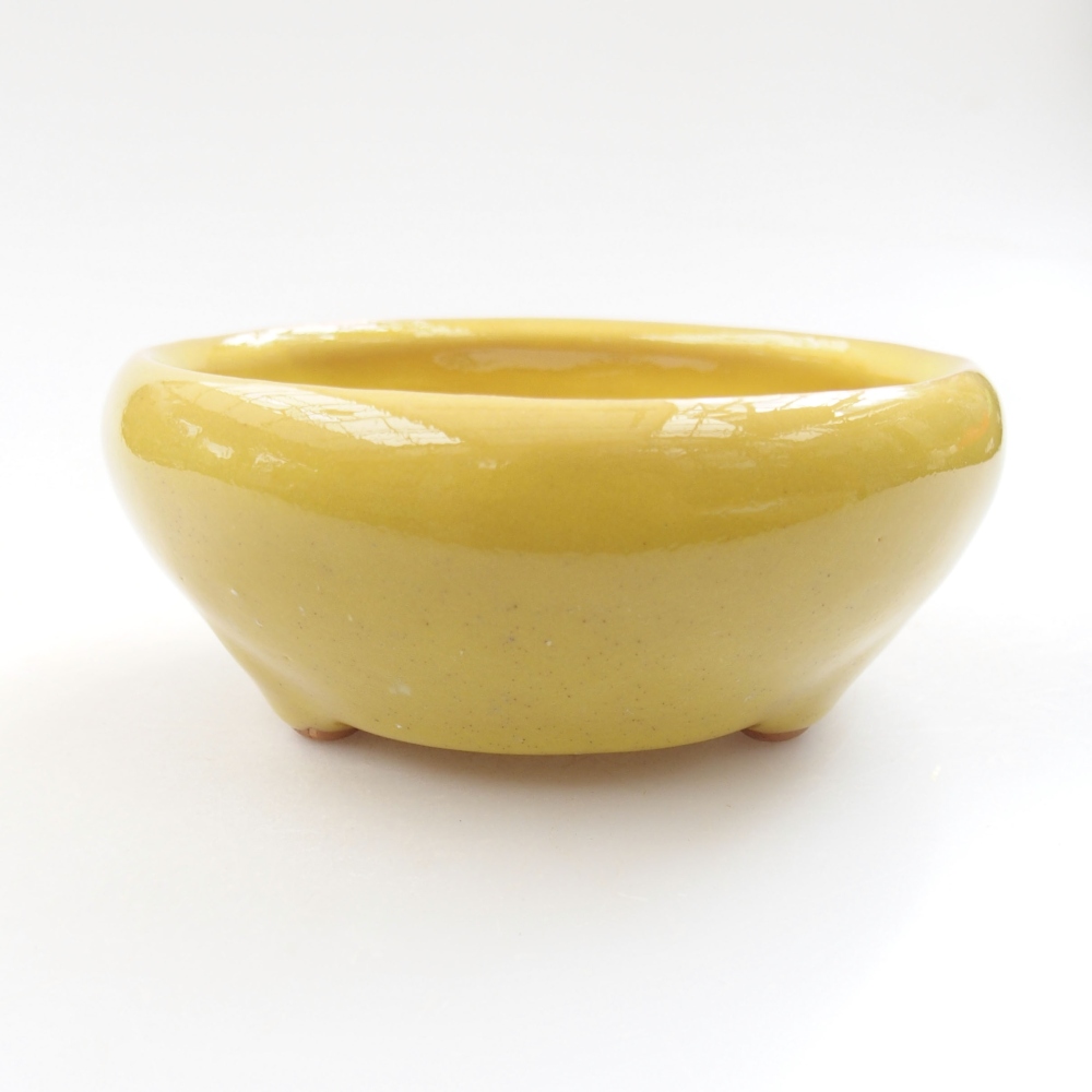 Ceramic bonsai bowl 11 x 11 x 5 cm, color yellow