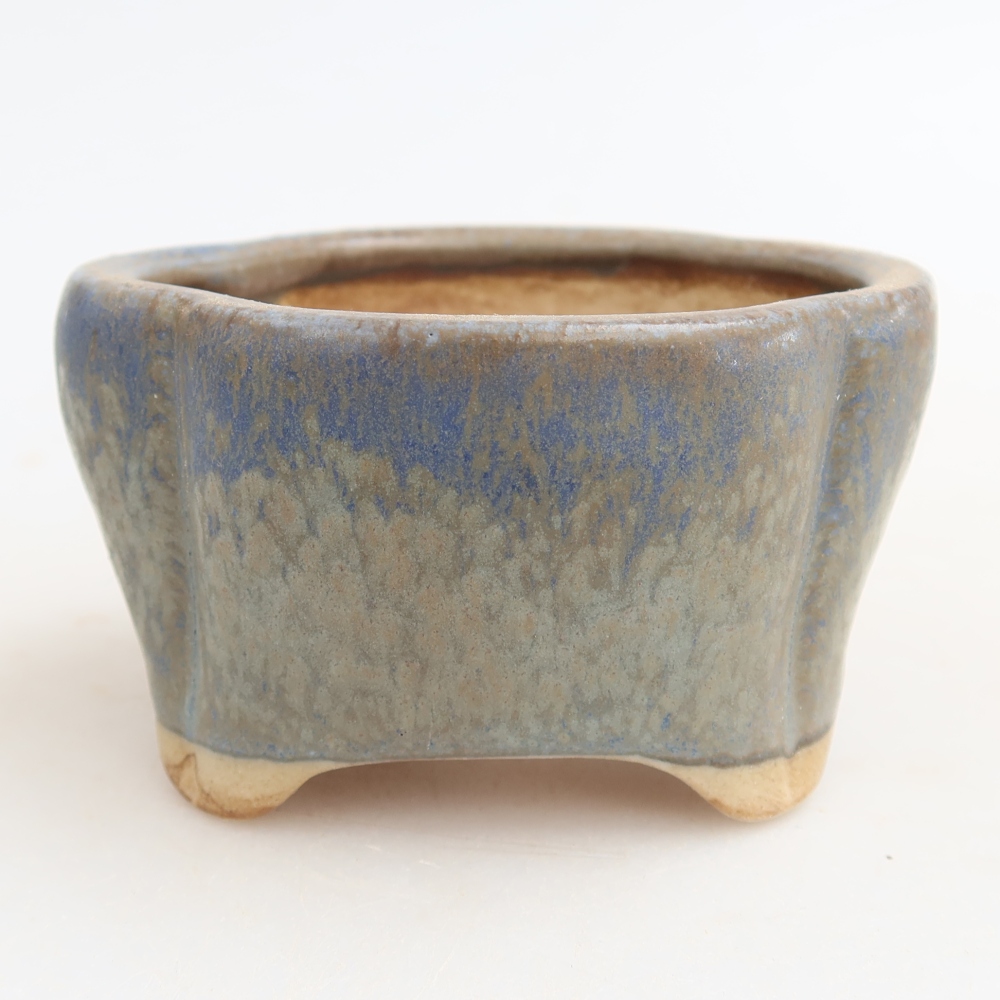 Ceramic bonsai pot, 8 x 7 x 4 cm, blue