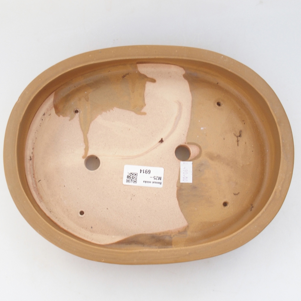 Ceramic bonsai bowl 27 x 21 x 5 cm, colour beige