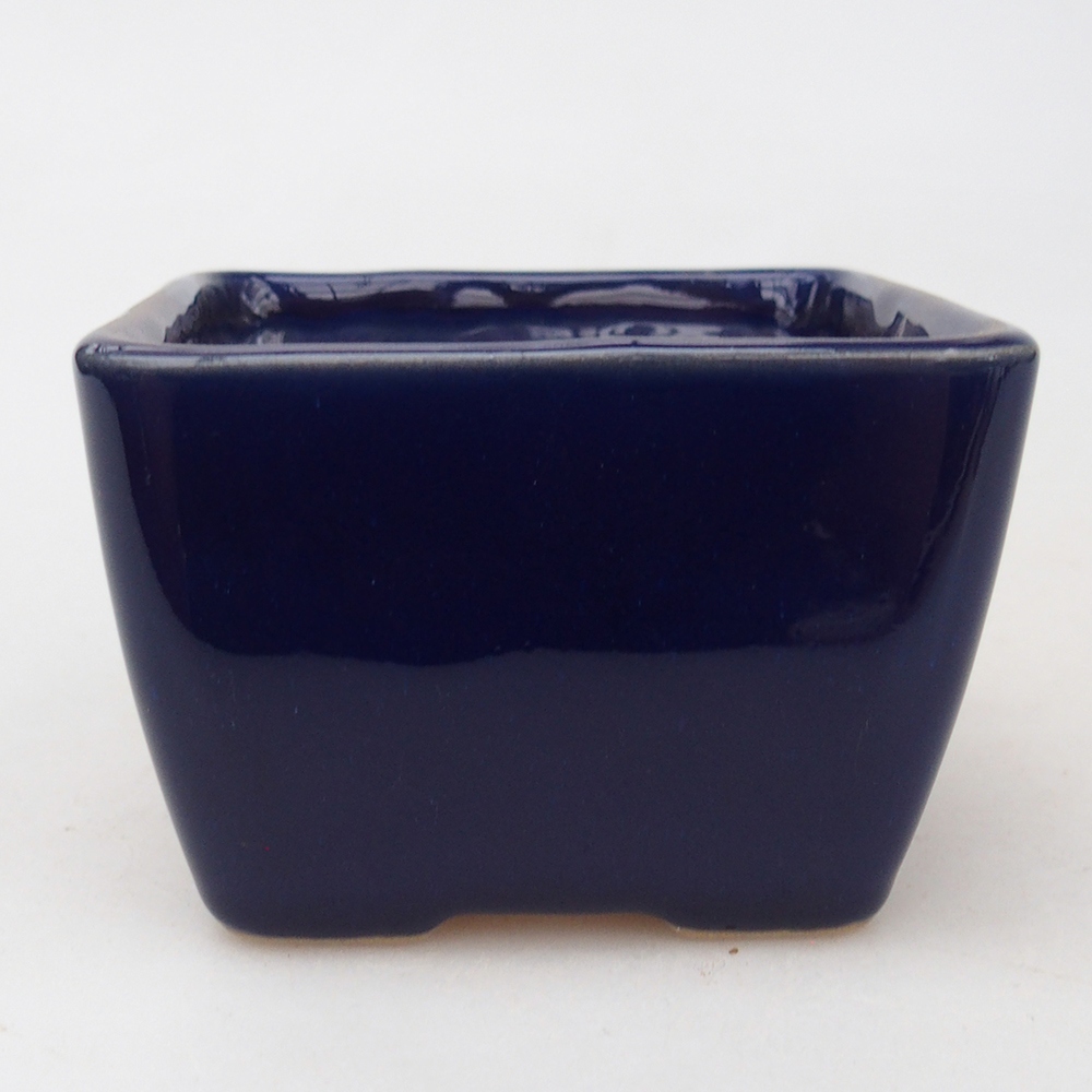 Ceramic bonsai bowl 8,5 x 8,5 x 6 cm, colour blue