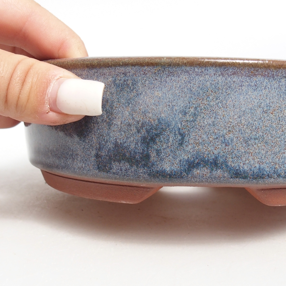 Ceramic bonsai bowl 16 x 16 x 5 cm, colour blue