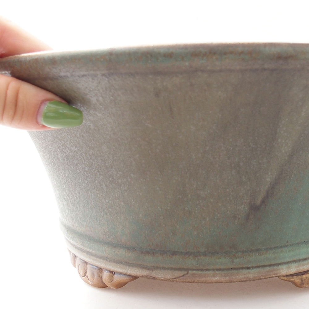 Ceramic bonsai bowl 29 x 29 x 12 cm, green