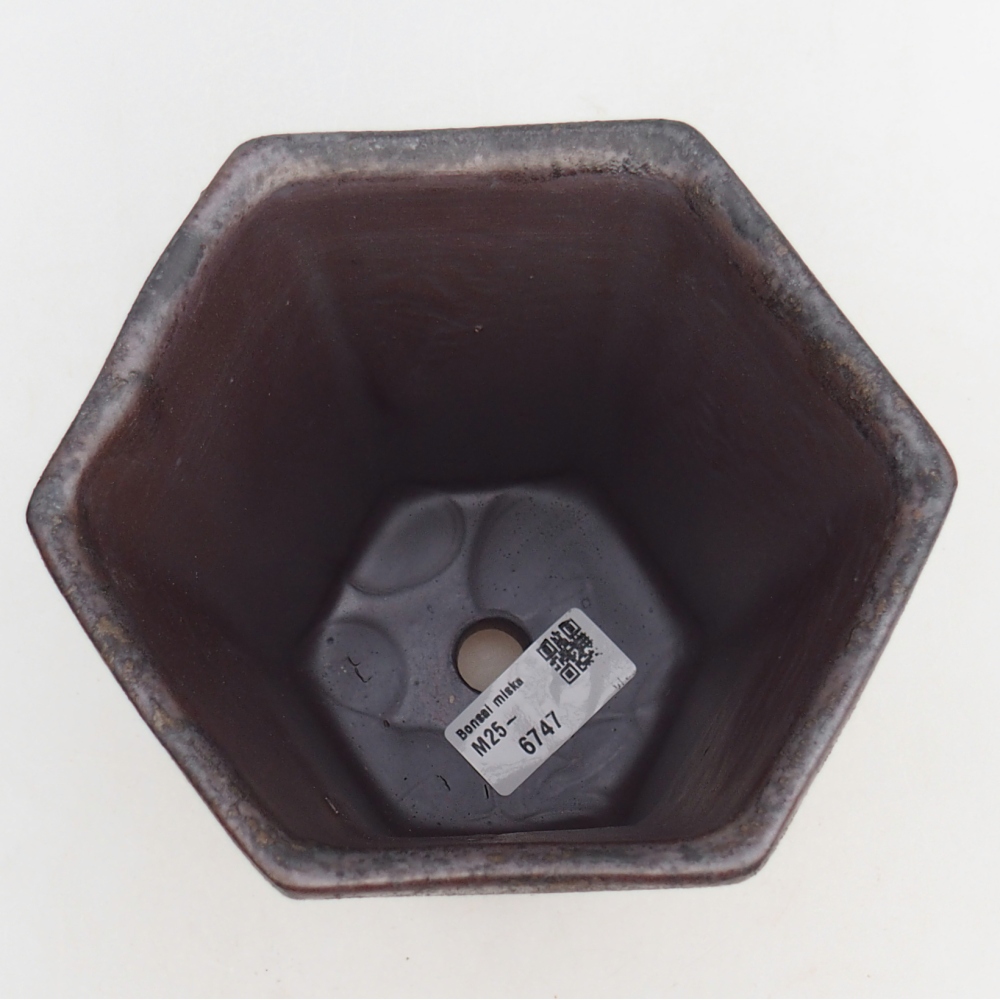 Ceramic bonsai bowl 12,5 x 11,5 x 16,5 cm, brown