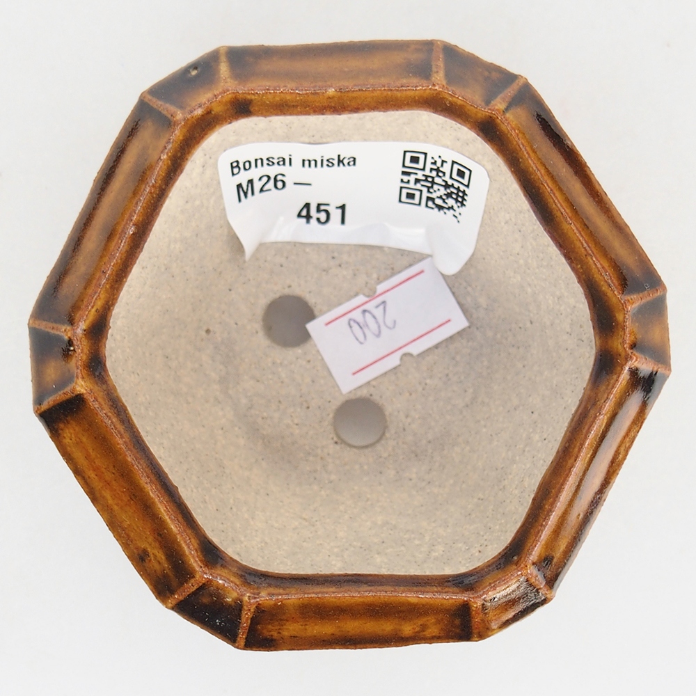 Ceramic bonsai bowl 8,5 x 8 x 4 cm, brown