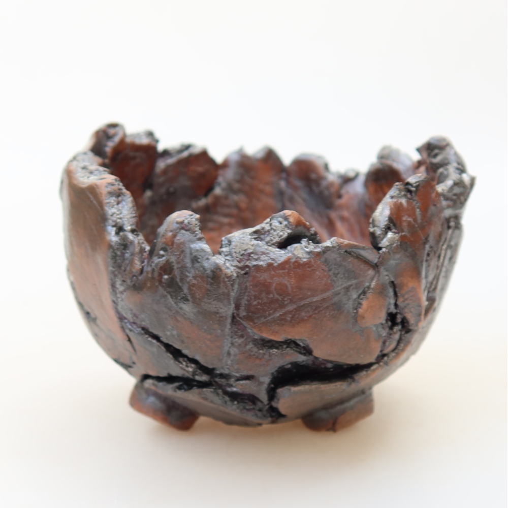 Ceramic Shell, 11 x 9.5 x 8 cm, brown
