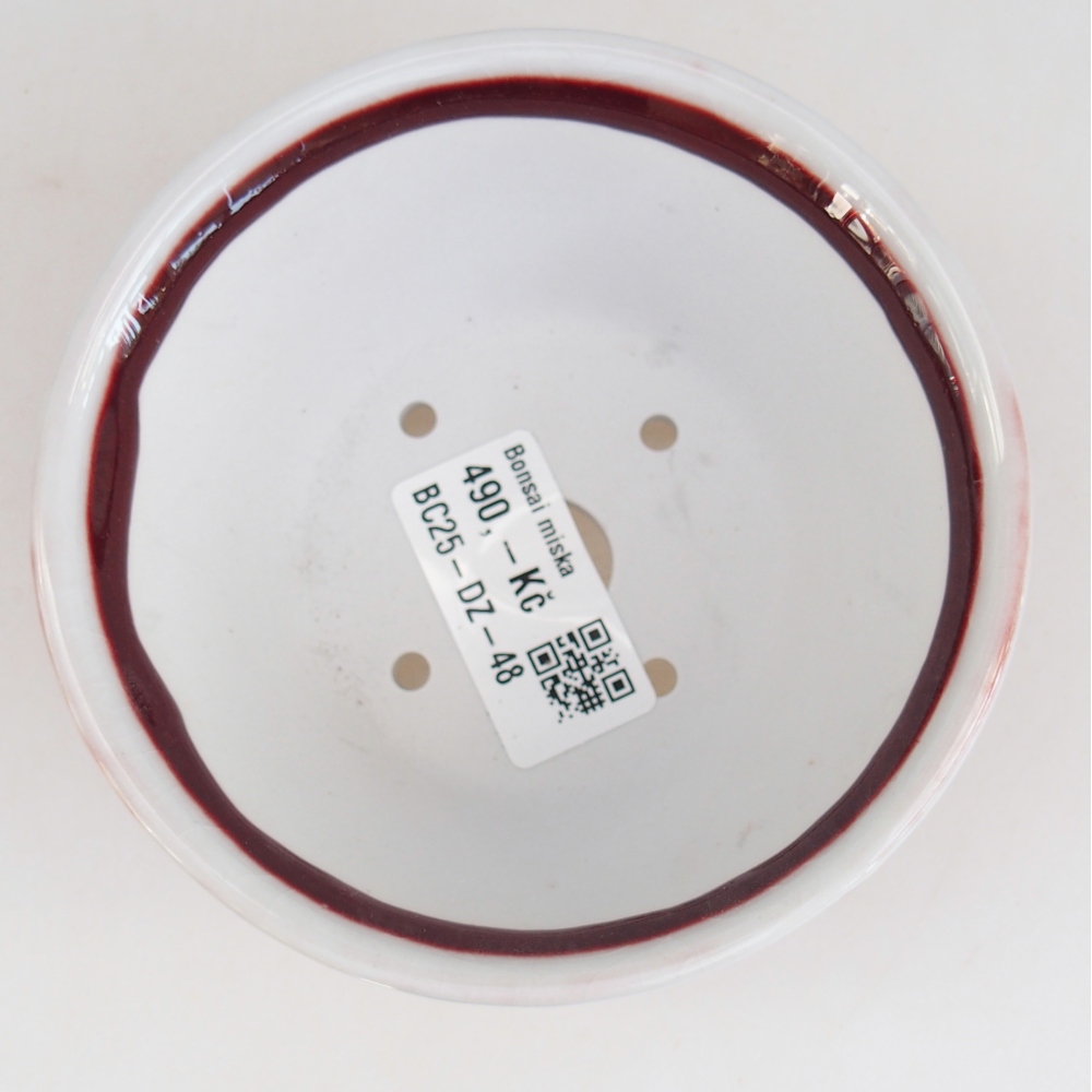 Ceramic bonsai bowl 10,5 x 10,5 x 5 cm, colour red