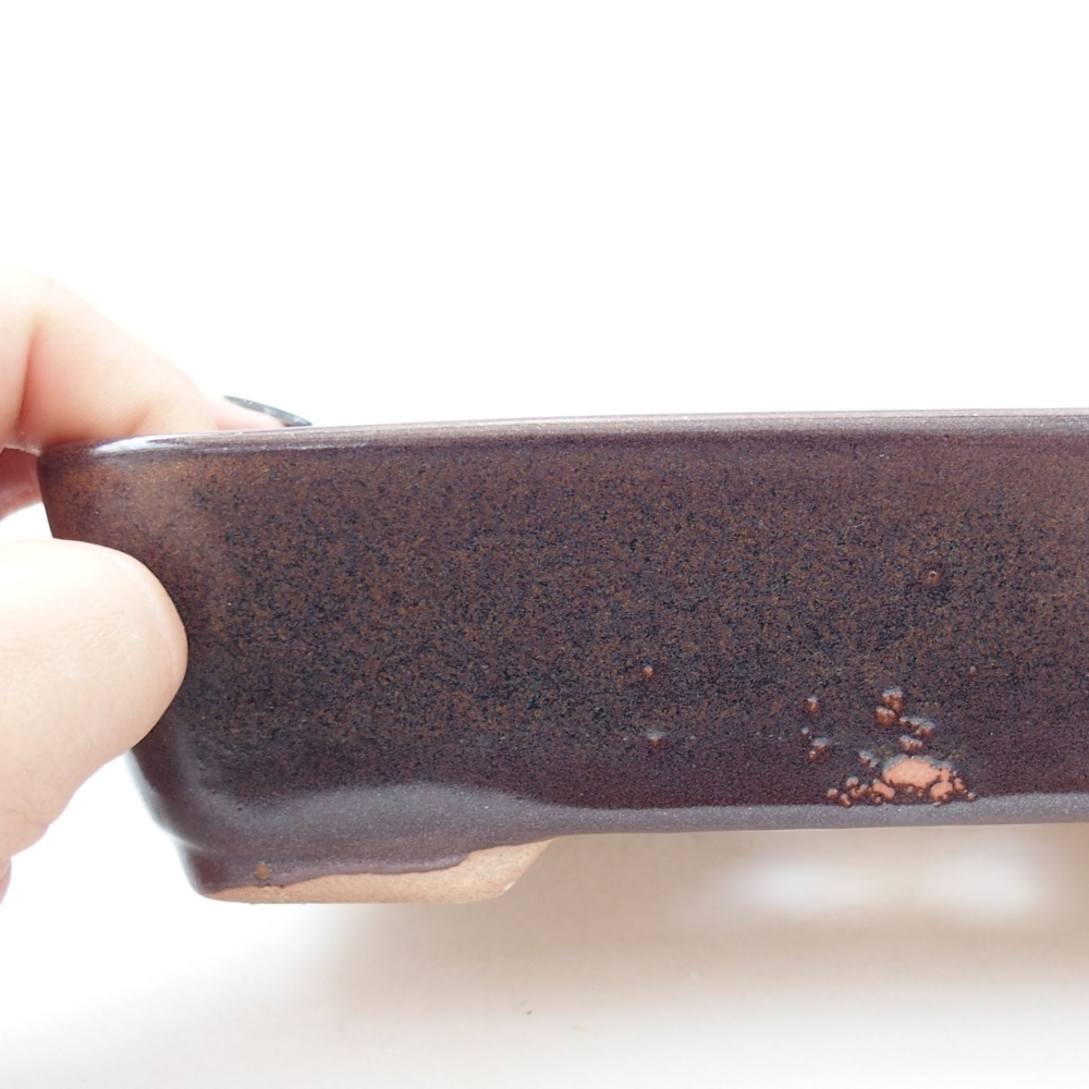 Ceramic bonsai bowl 18 x 13 x 5 cm, color brown