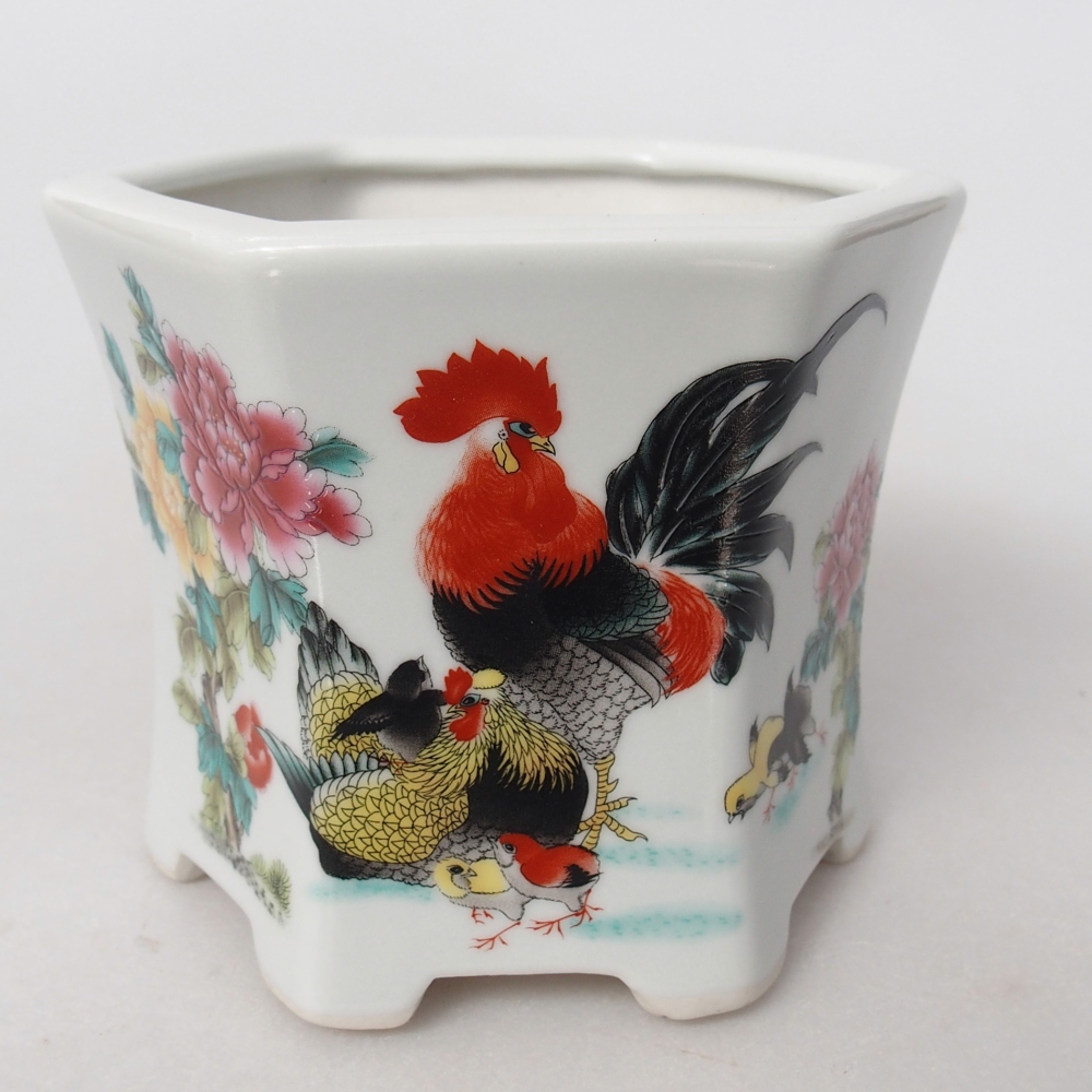 Ceramic bonsai bowl 10,5 x 9,5 x 9 cm, colour white