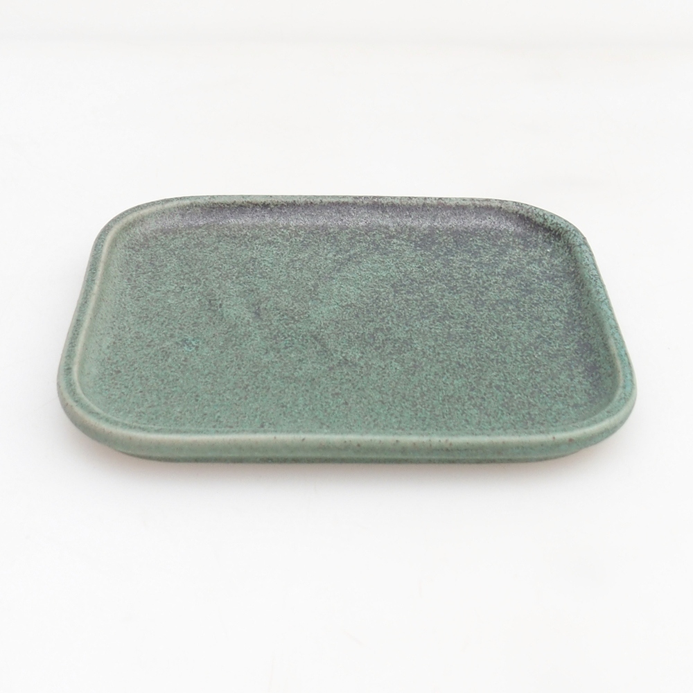 Ceramic saucer H38 - 12,5 x 10,5 x 1 cm - green