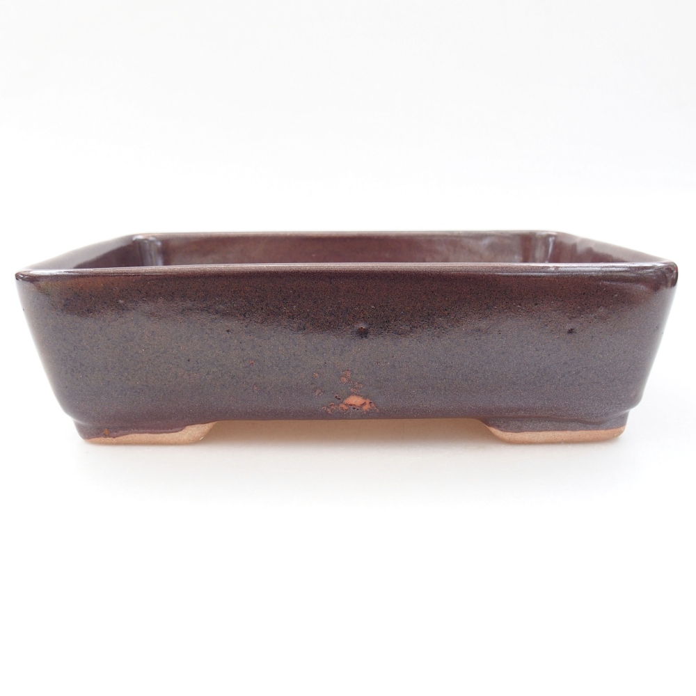 Ceramic bonsai bowl 18 x 13 x 5 cm, color brown