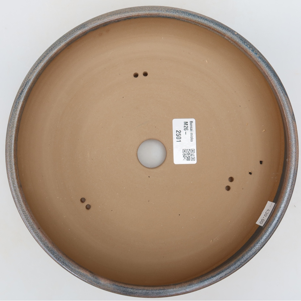 Ceramic bonsai pot, 22.5 x 22.5 x 5 cm, blue