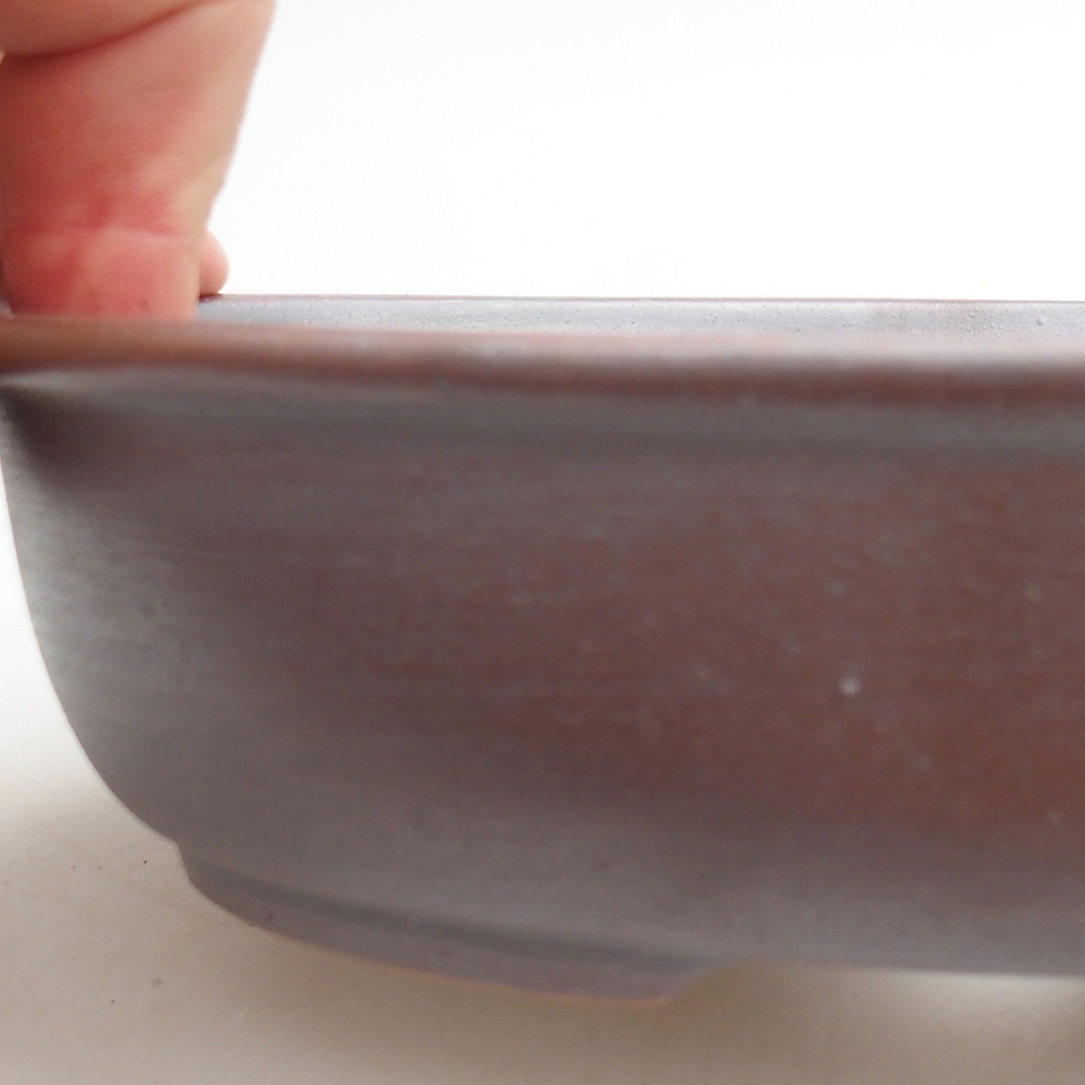 Ceramic bonsai bowl 19 x 14 x 4,5 cm, metal colour