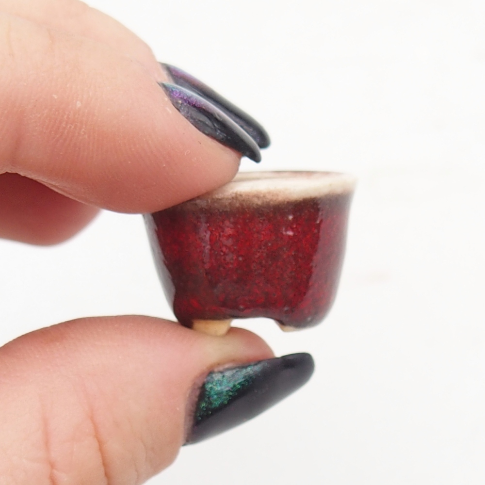 Mini bonsai bowl 2 x 2 x 1,5 cm, colour red