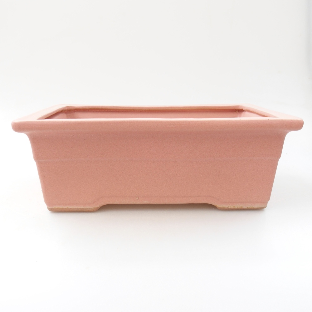 Ceramic bonsai bowl 22 x 16 x 8 cm, color pink