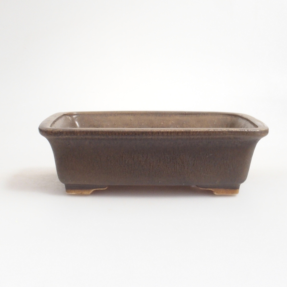 Ceramic bonsai bowl 17,5 x 14 x 5 cm, color brown
