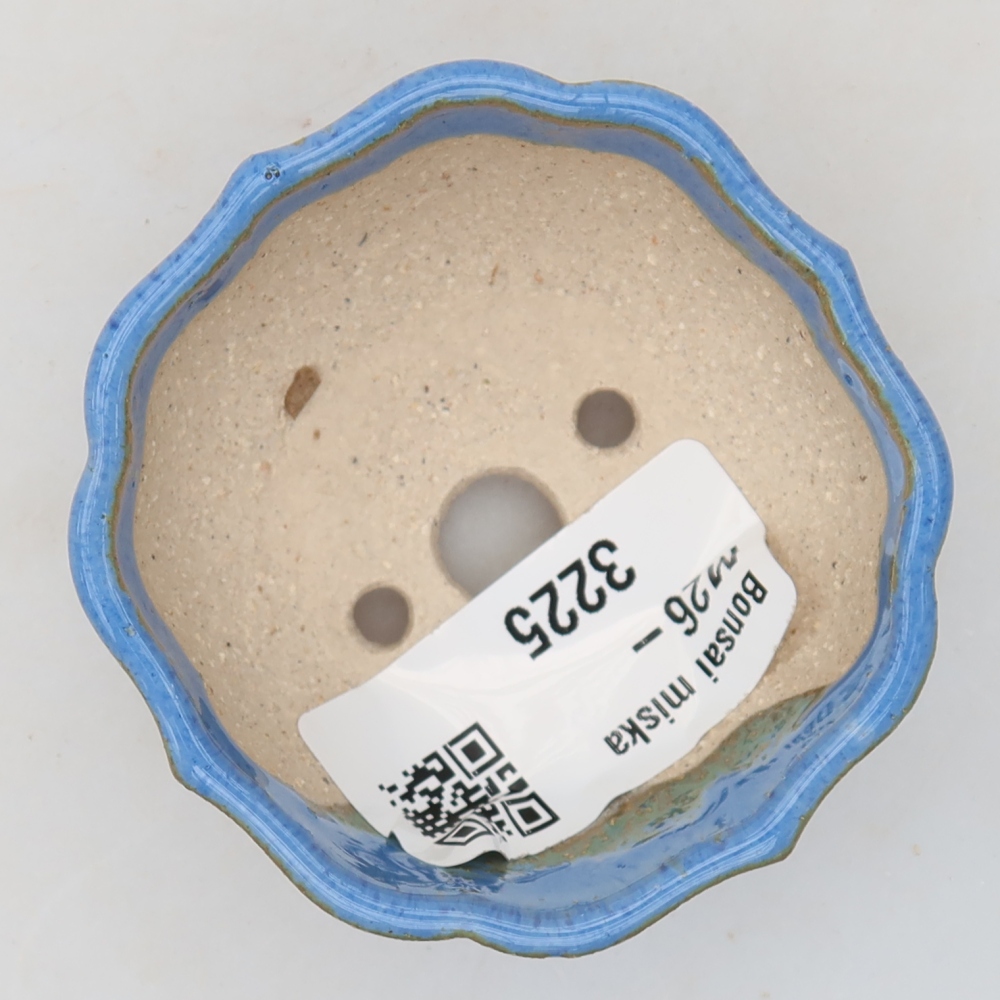 Ceramic bonsai pot, 5.5 x 5.5 x 3 cm, blue