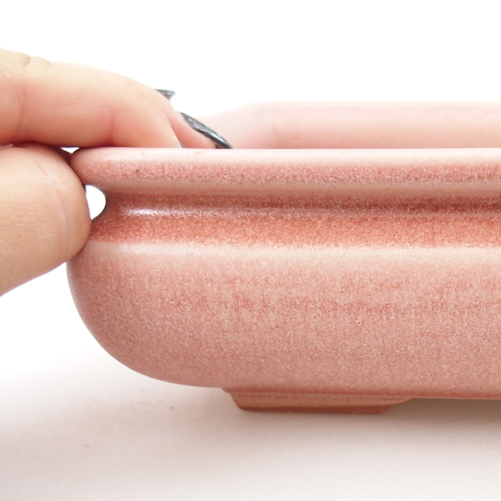 Ceramic bonsai bowl 15,5 x 15,5 x 6 cm, color pink
