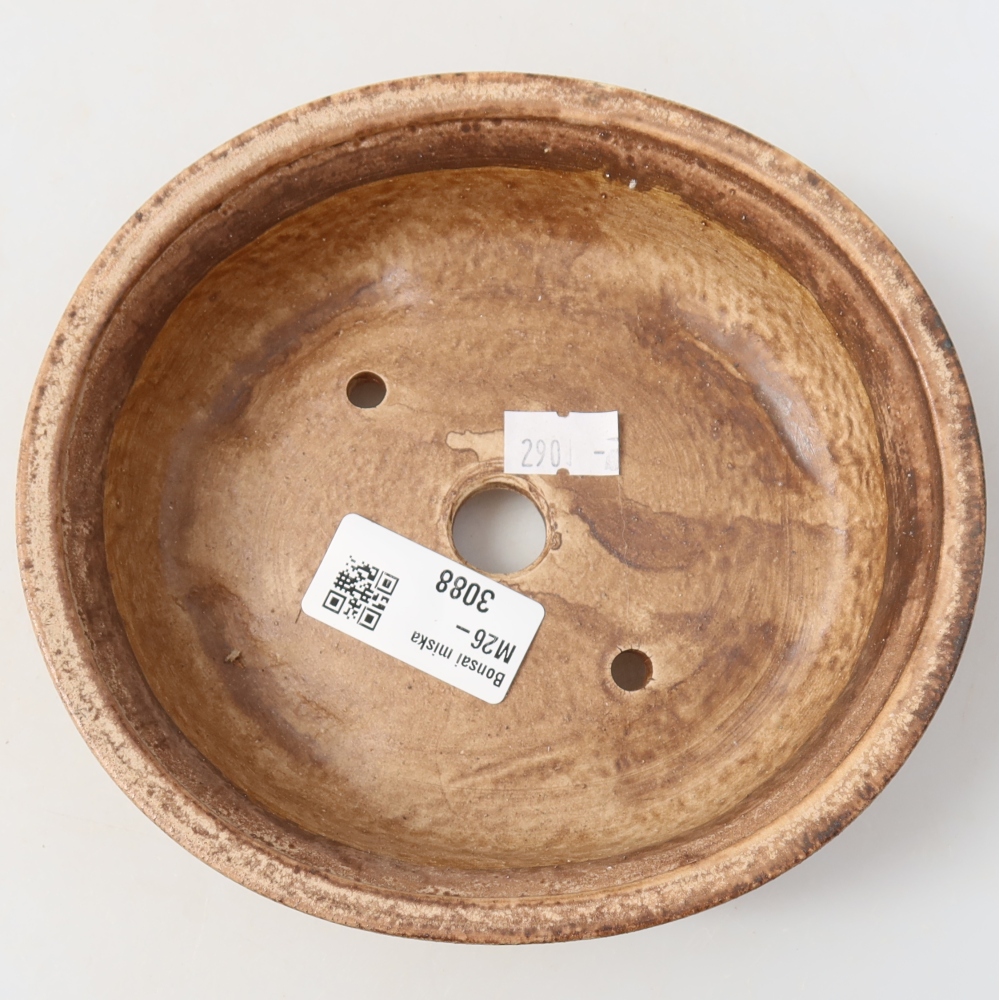 Ceramic bonsai pot, 15.5 x 14.5 x 4 cm, pink
