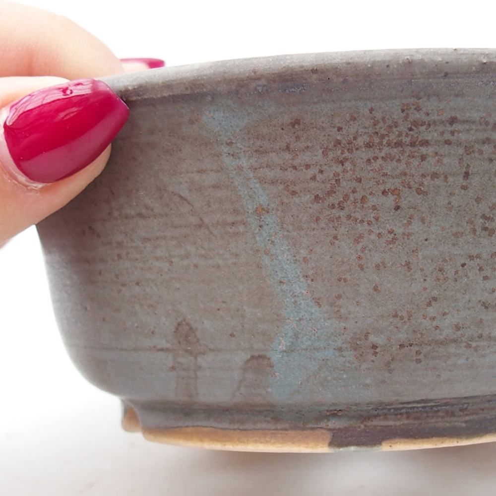 Ceramic bonsai bowl 11,5 x 11,5 x 5 cm, color blue