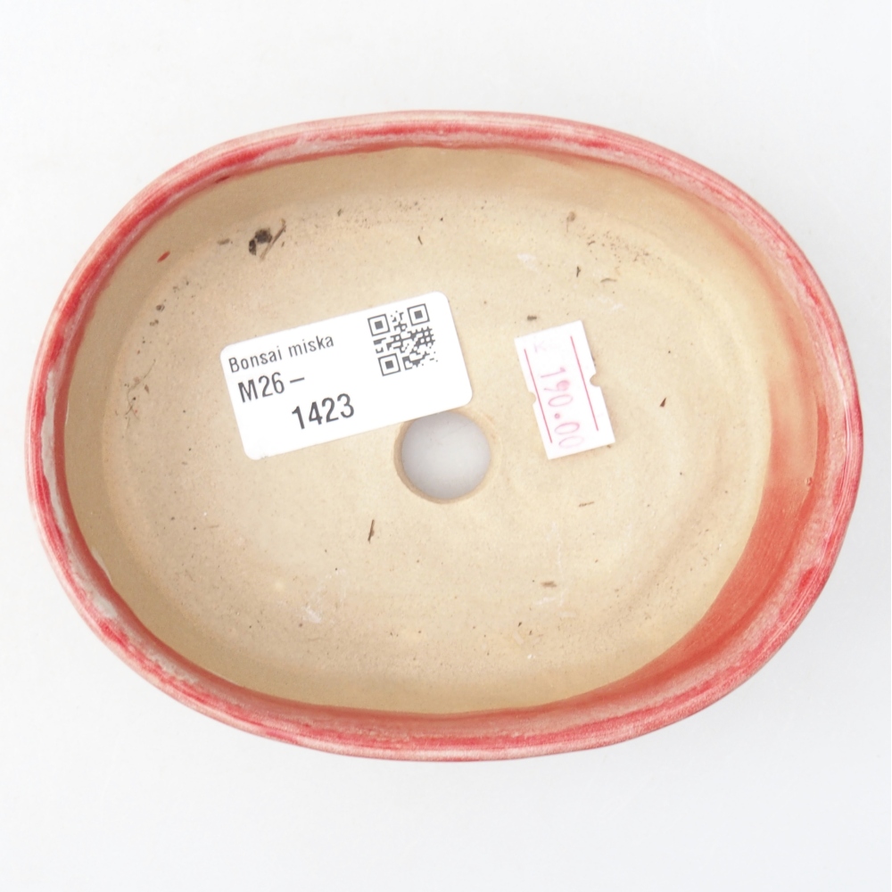 Ceramic bonsai bowl 12,5 x 10 x 3,5 cm, colour red
