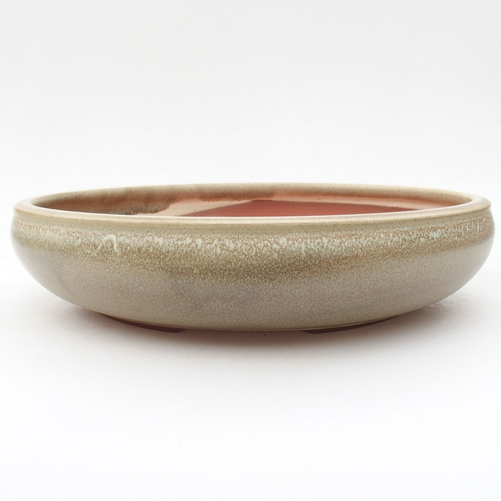 Ceramic bonsai bowl 26,5 x 26,5 x 6 cm, color green