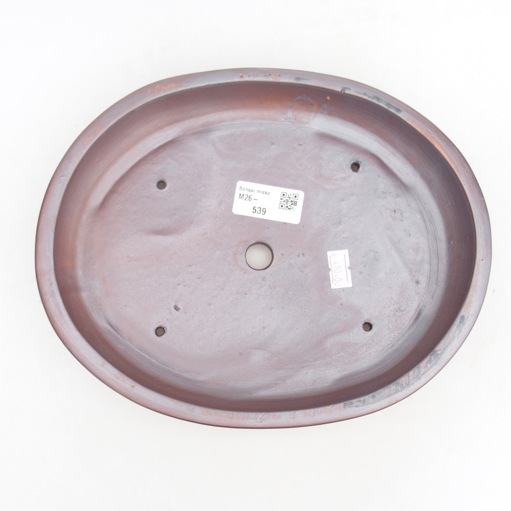 Ceramic bonsai bowl 24,5 x 20 x 4 cm, metal colour