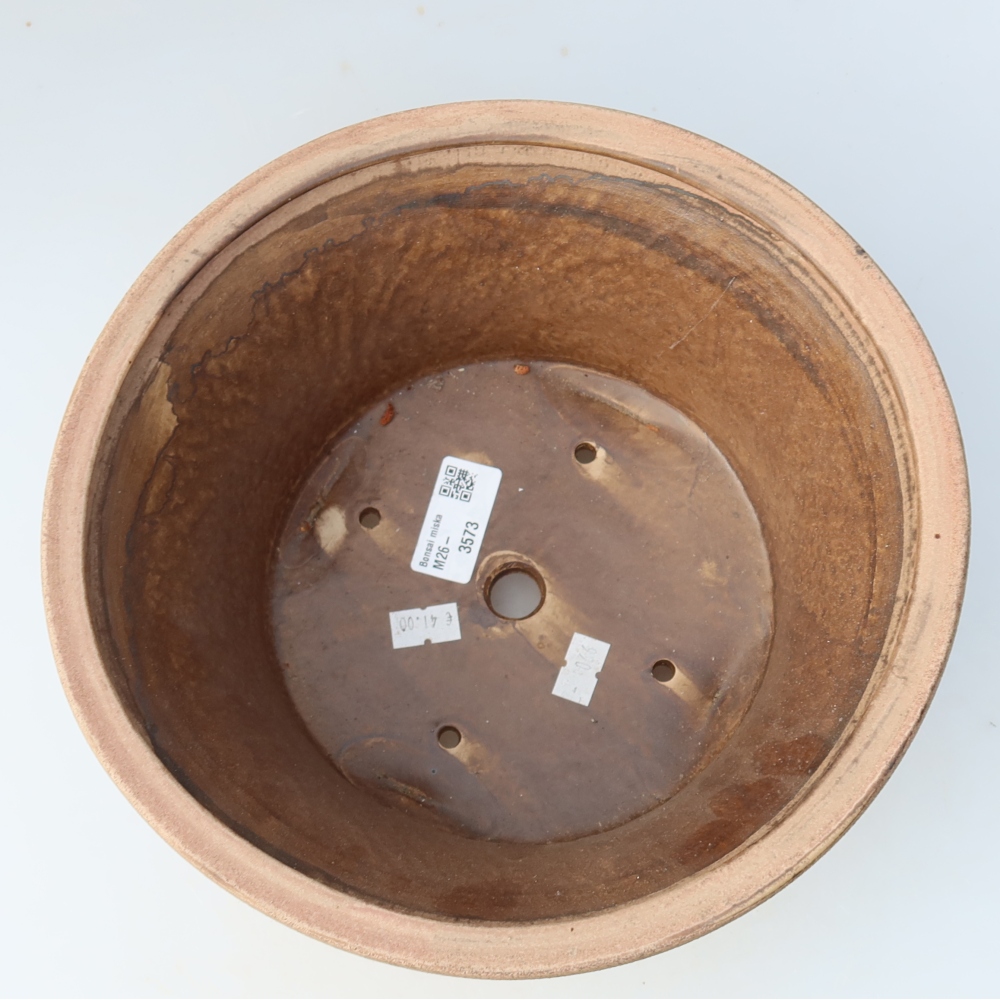 Ceramic bonsai pot, 24.5 x 24.5 x 11.5 cm, pink