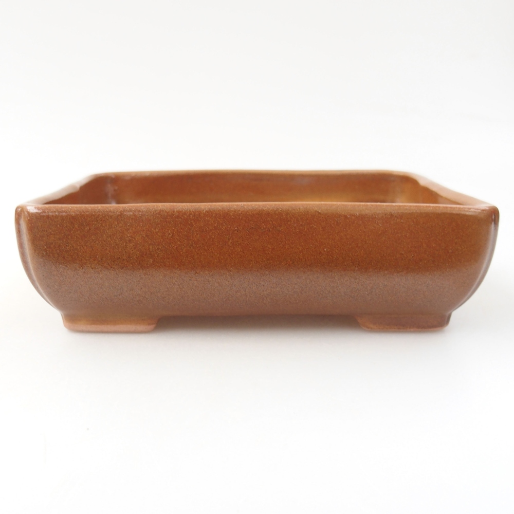 Ceramic bonsai bowl 14 x 11 x 4 cm, color brown
