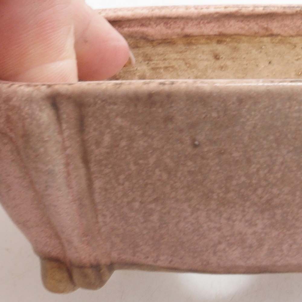 Ceramic bonsai bowl 10 x 8,5 x 4,5 cm, color pink