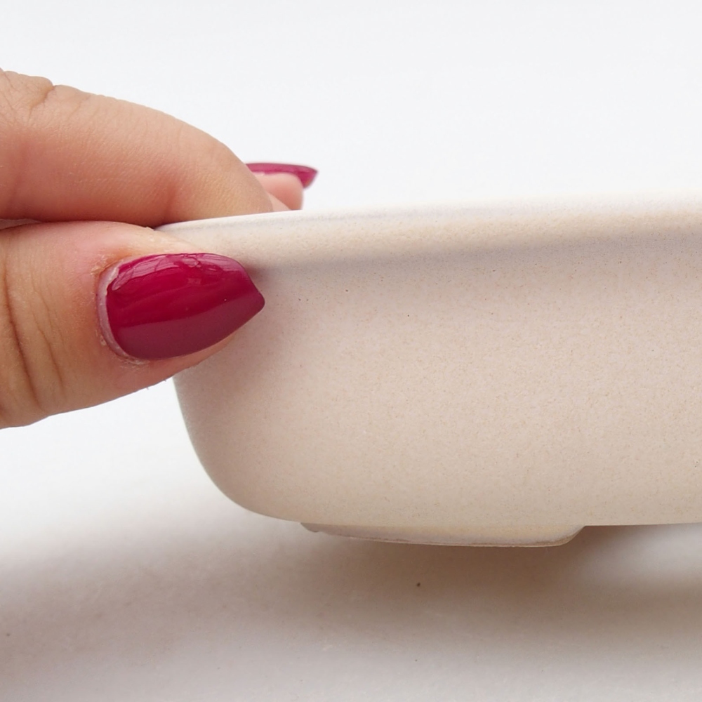 Ceramic bonsai bowl  11,5 x 11,5 x 5 cm, color beige