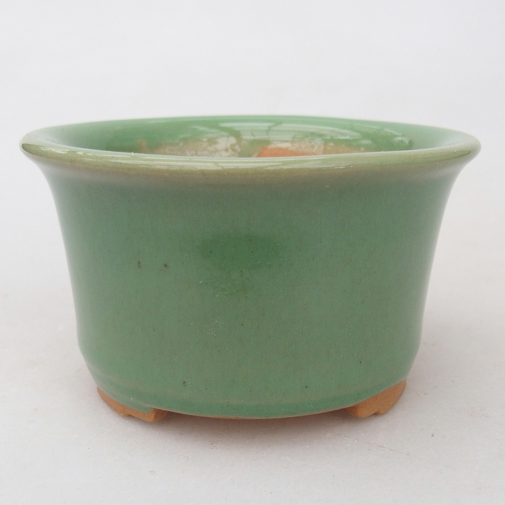 Ceramic bonsai bowl 9 x 9 x 5 cm, green