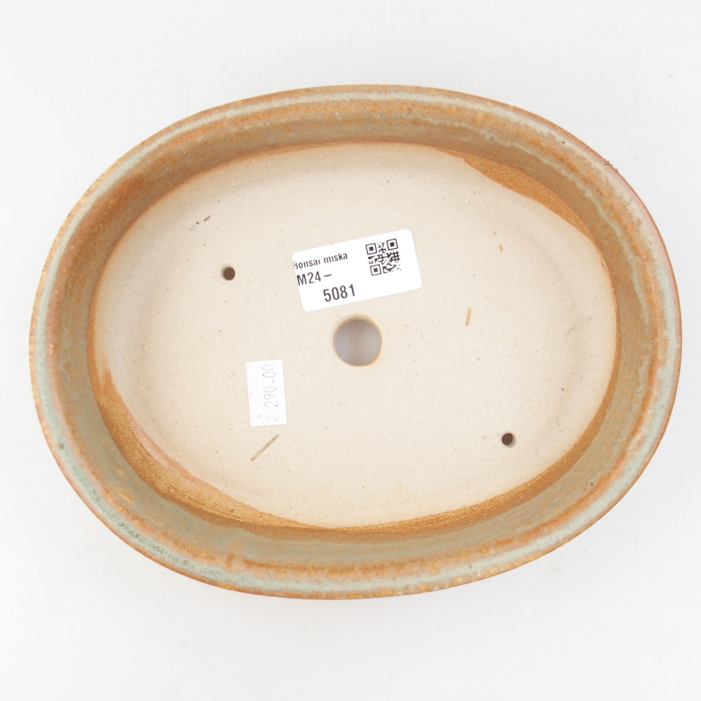 Ceramic bonsai bowl 19 x 15 x 5 cm, color green