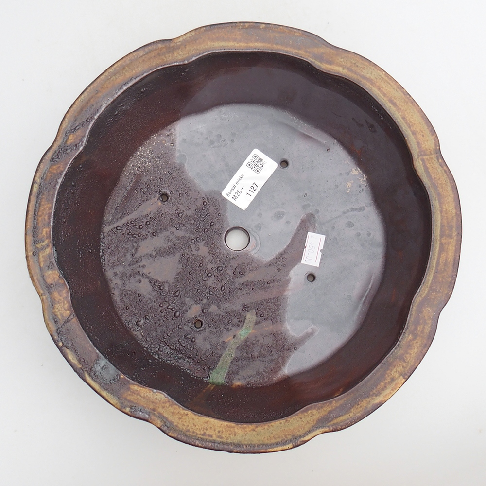 Ceramic bonsai bowl 26 x 26 x 8 cm, brown