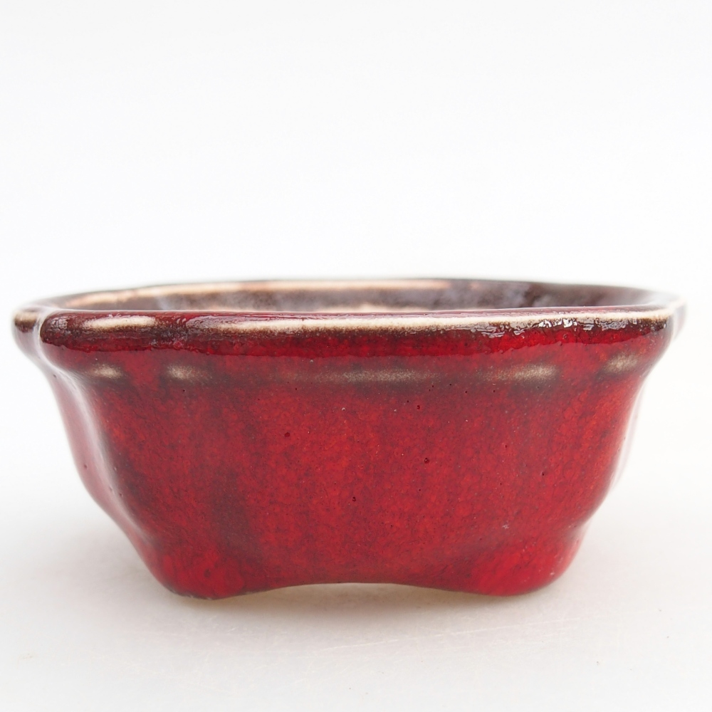Mini bonsai bowl 6,5 x 6,5 x 3 cm, colour red