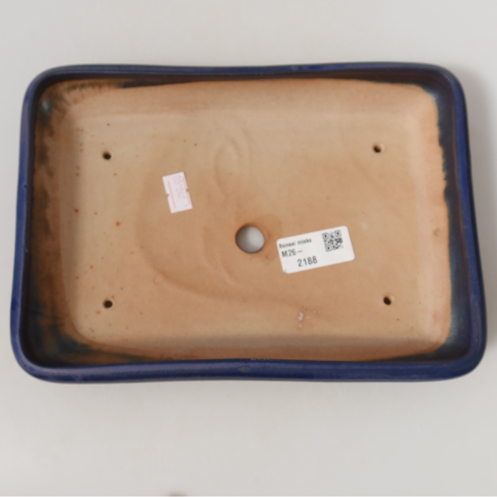Ceramic bonsai pot, 24 x 17.5 x 4 cm, blue